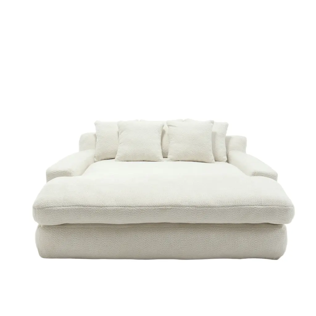Coolmore Chenille 2 Seater Lazy Sofa 5 Back Pillows Comfy Sofa Design coolmore w-395