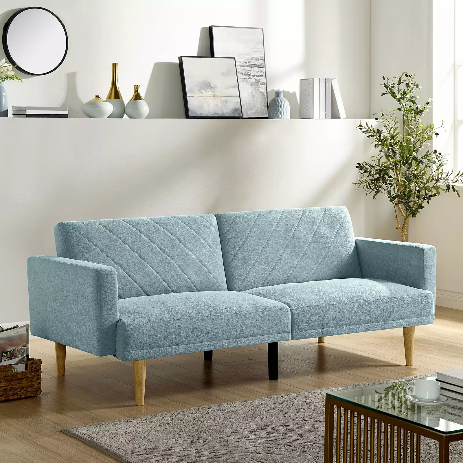 Miekor Furniture Double Seat Couch Blue W5U903
