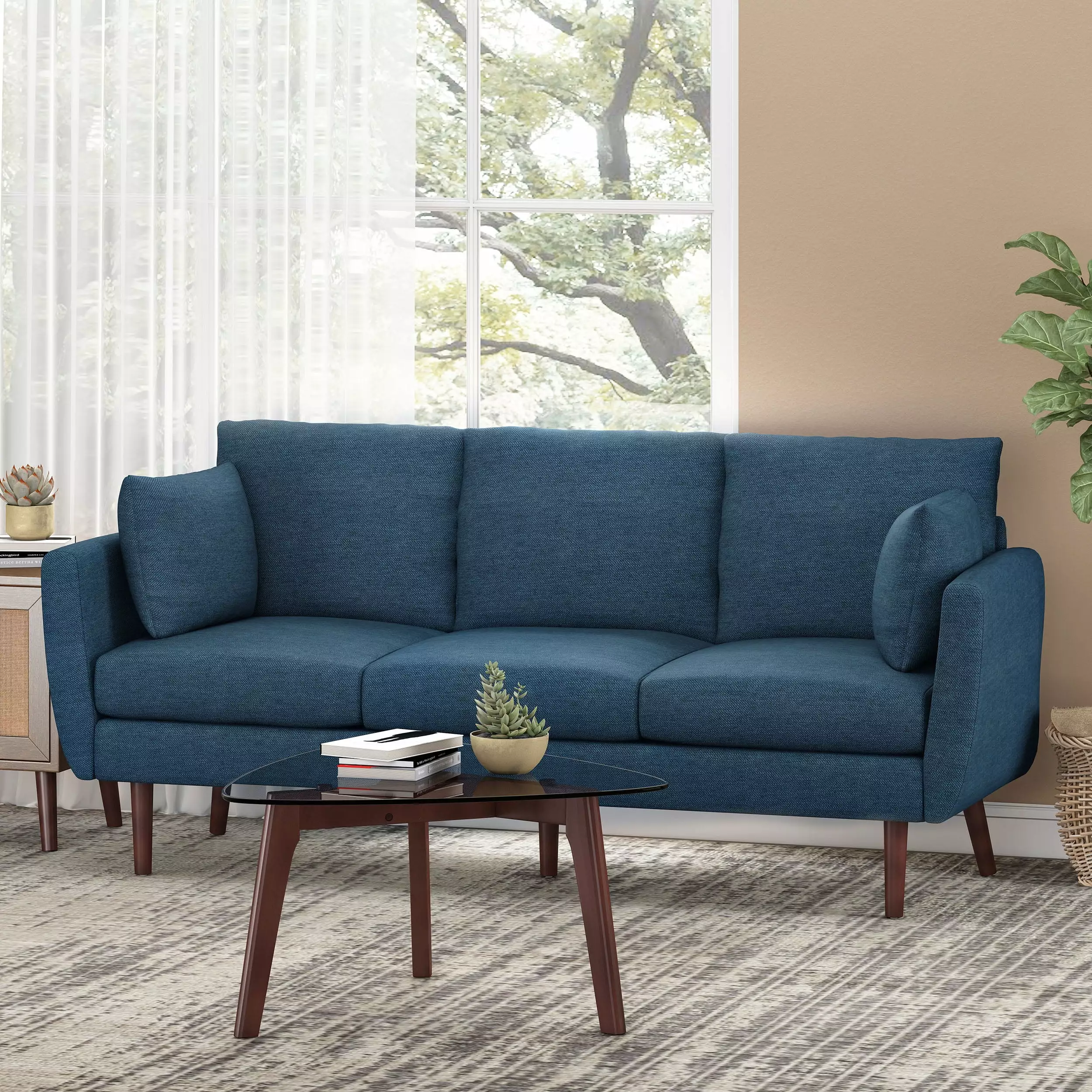 Homiyad 3 Seater Sofa - Plush Cushions Ultimate Comfort