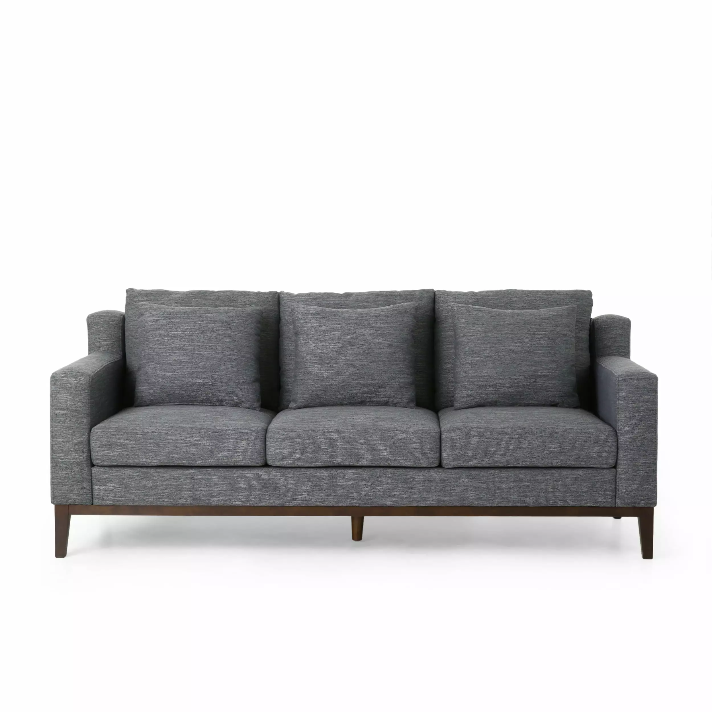3-Seat Sofa Wooden Legs Modern Living Room and Study Charcoal Jamini
