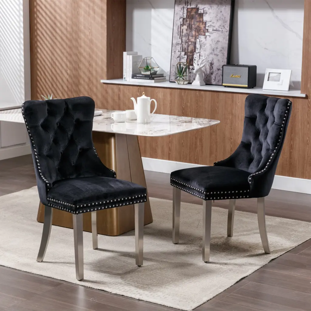 Nikki Gatherion Modern High End Tufted Solid Wood Contemporary Velvet Accent Chair a-a furniture