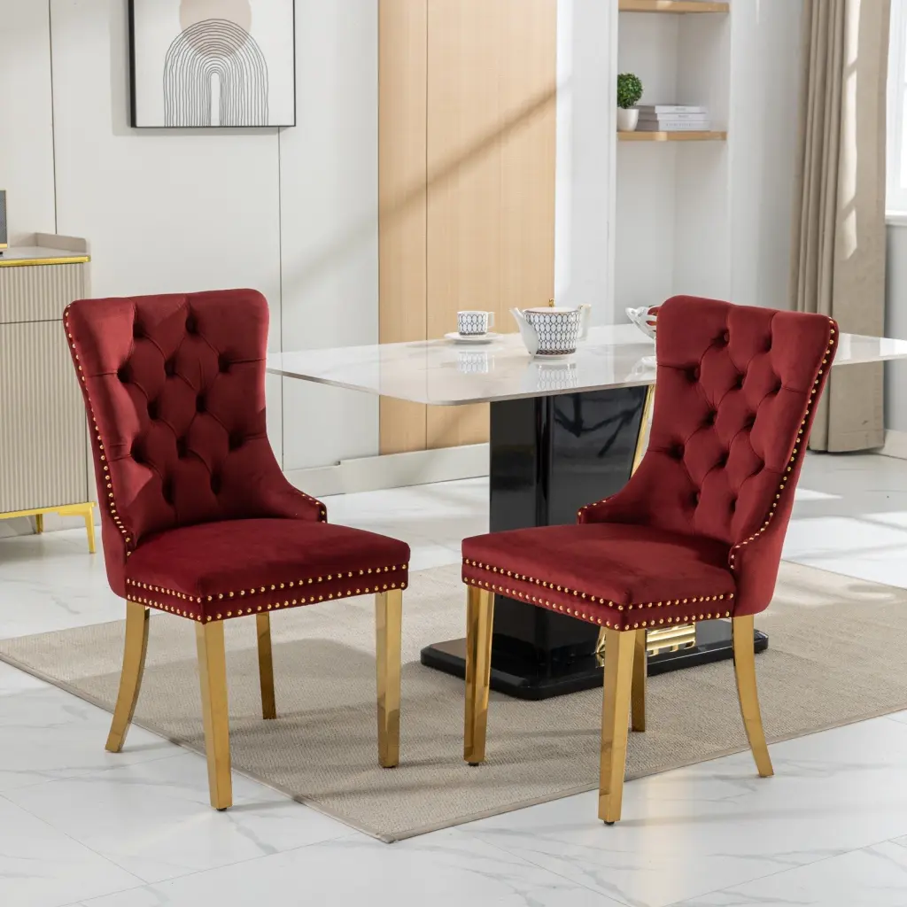 Nikki Gatherion Modern High End Tufted Solid Wood Velvet Chair a-a furniture