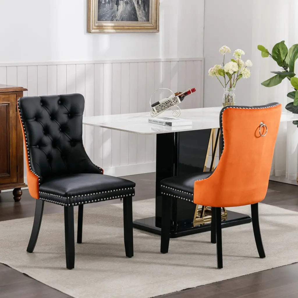 Nikki Gatherion Modern High End Tufted Solid Wood Contemporary PU Armchair a-a furniture
