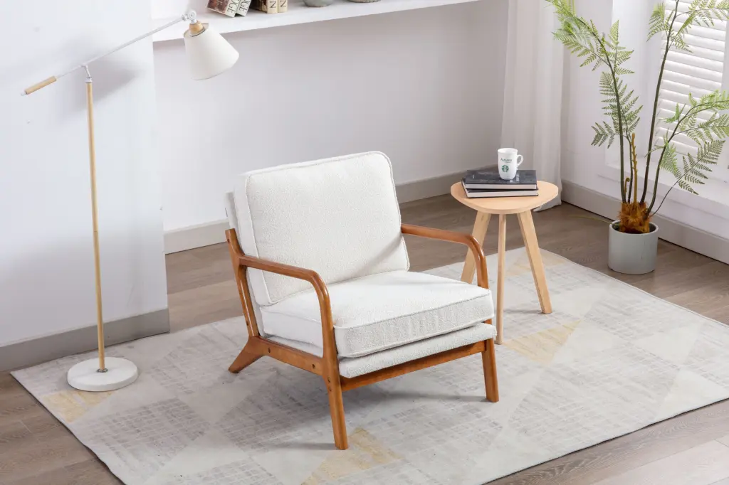 Coolmore Mid Century Modern Accent Chair Comfy Fabric Living Room Chair coolmore w-395
