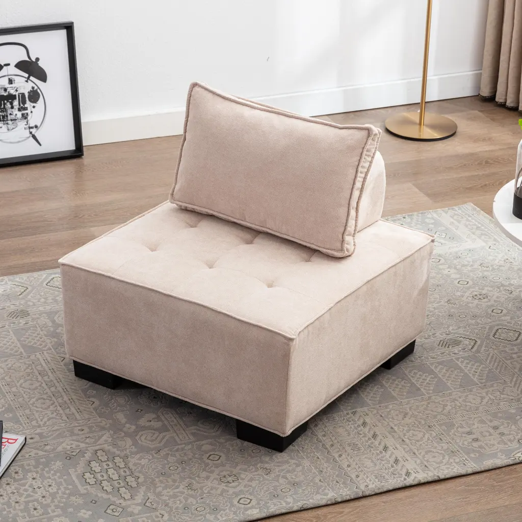 Coolmore Modern Upholstered Leisure Chair Lazy Sofa Plastic Legs coolmore w-395