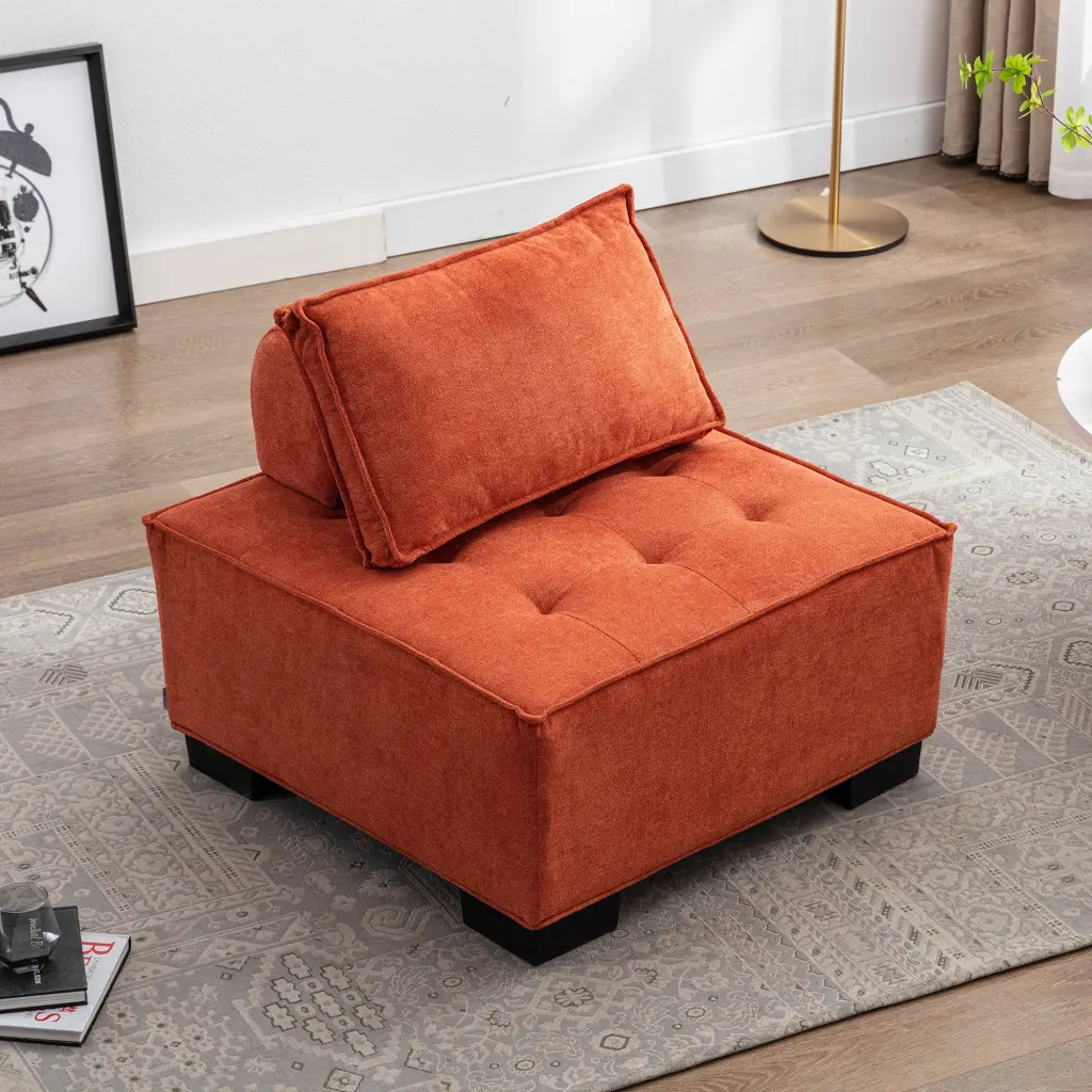 Coolmore Modern Upholstered Leisure Chair Lazy Sofa Plastic Legs coolmore w-395