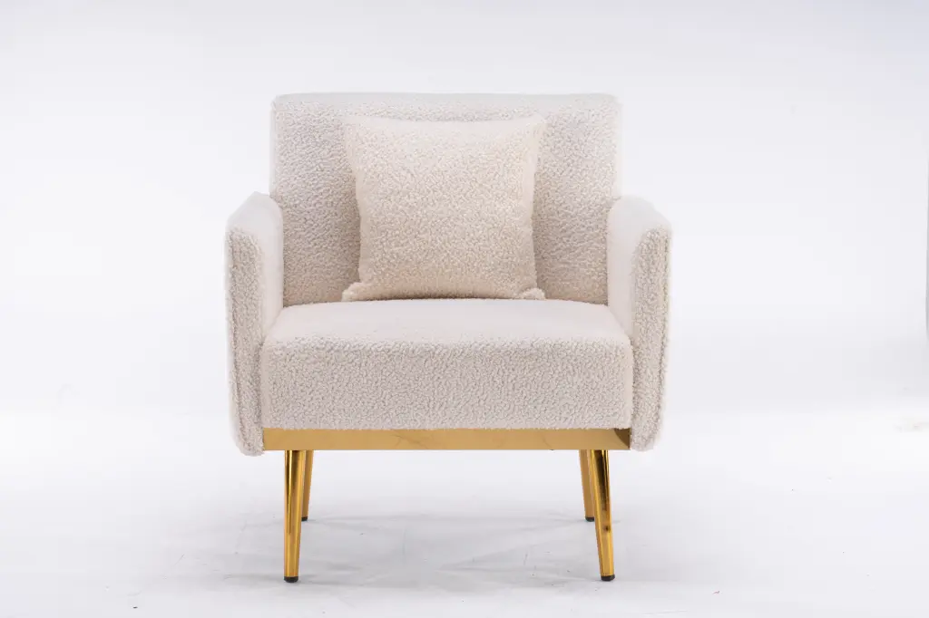 Natalia Accent Chair White Foam Fleece Living Room cynthia-s furniture