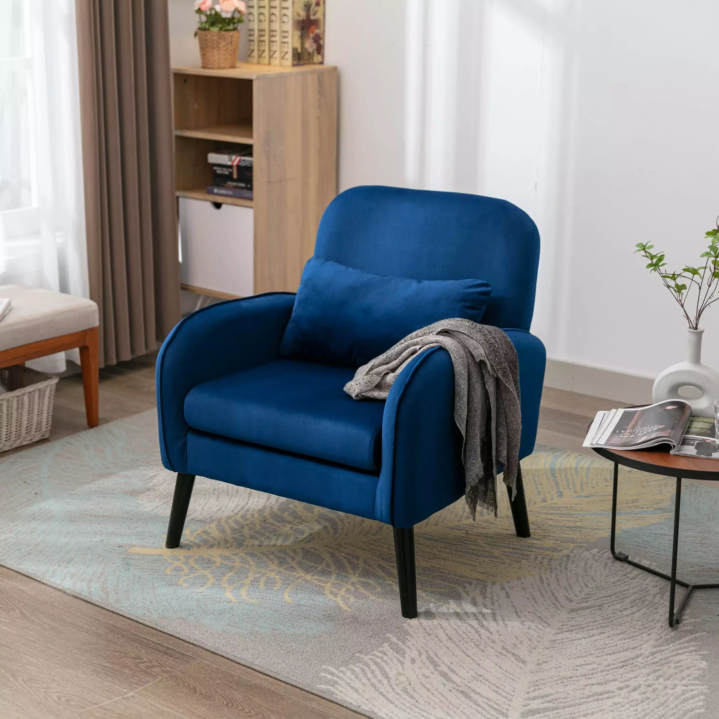 Blue Accent Recliner Chair Cushion Living Room Bedroom General