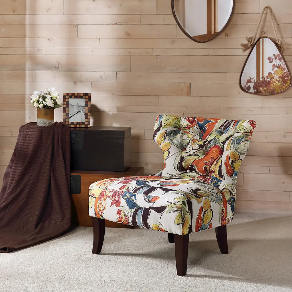 Accent Chair Multi Polyester - Stylish Lounge Chair Living Room or Bedroom jla