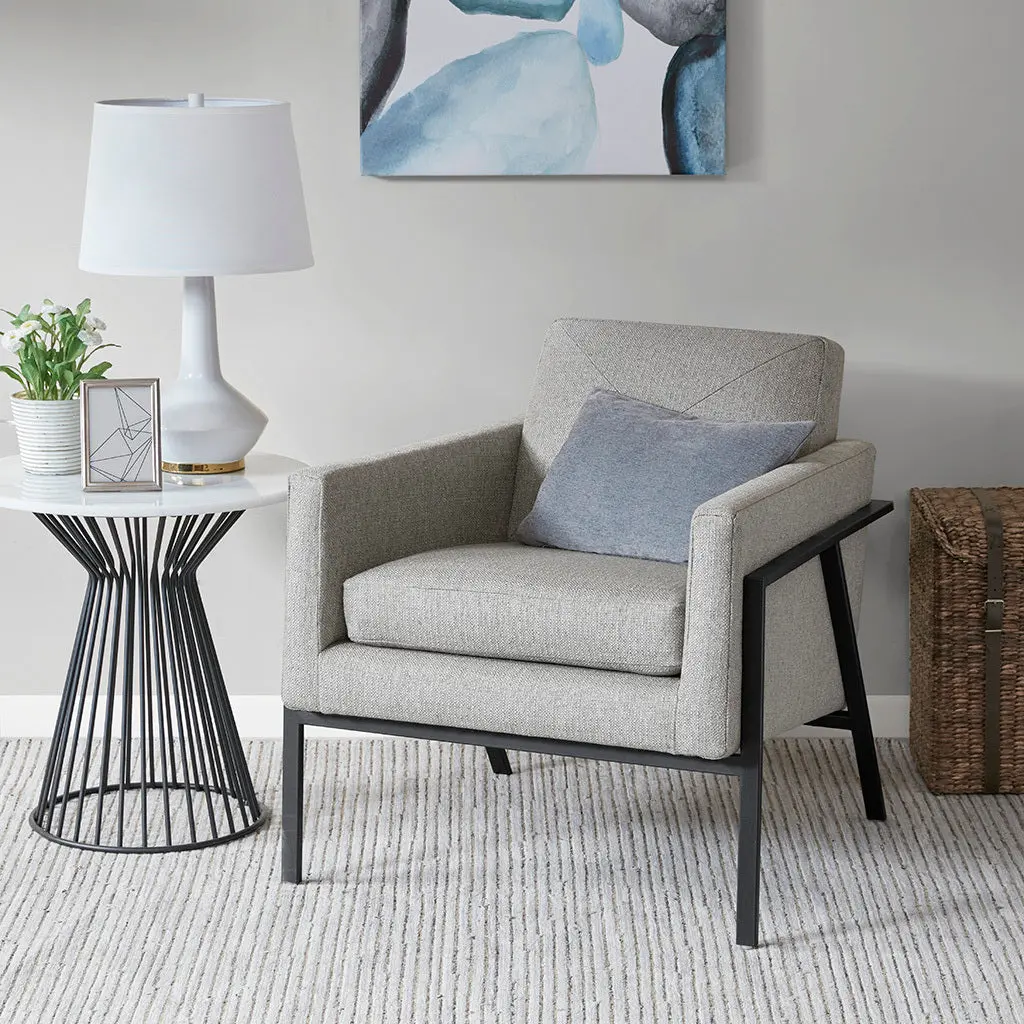 Brayden Grey Accent Chair Solid Wood Modern Lounge Chair Living Room jla
