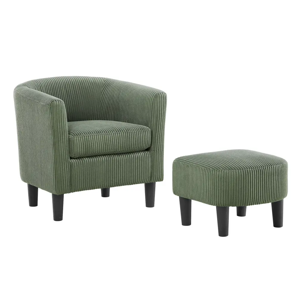 Modern Accent Chair Upholstered Arm Chair Corduroy Single Sofa Chair Living Room justone