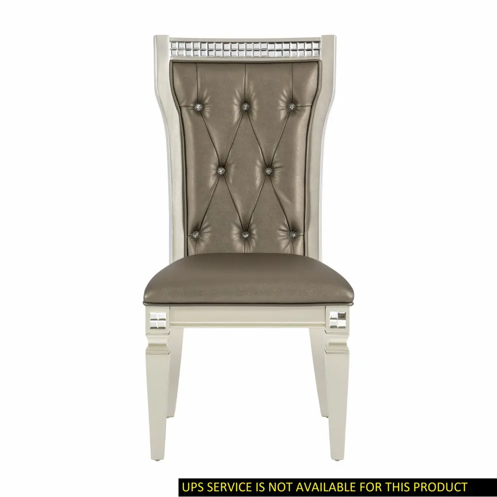 Glamorous Style Side Chairs 2Pc Set Acrylic Crystal Tufted Back Upholstered kanepe