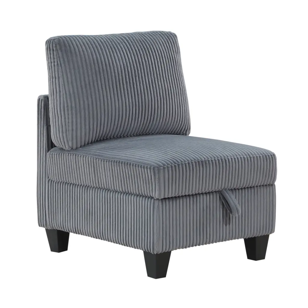 Modern Dark Gray Armless Chair Storage Living Room Furniture kanepe