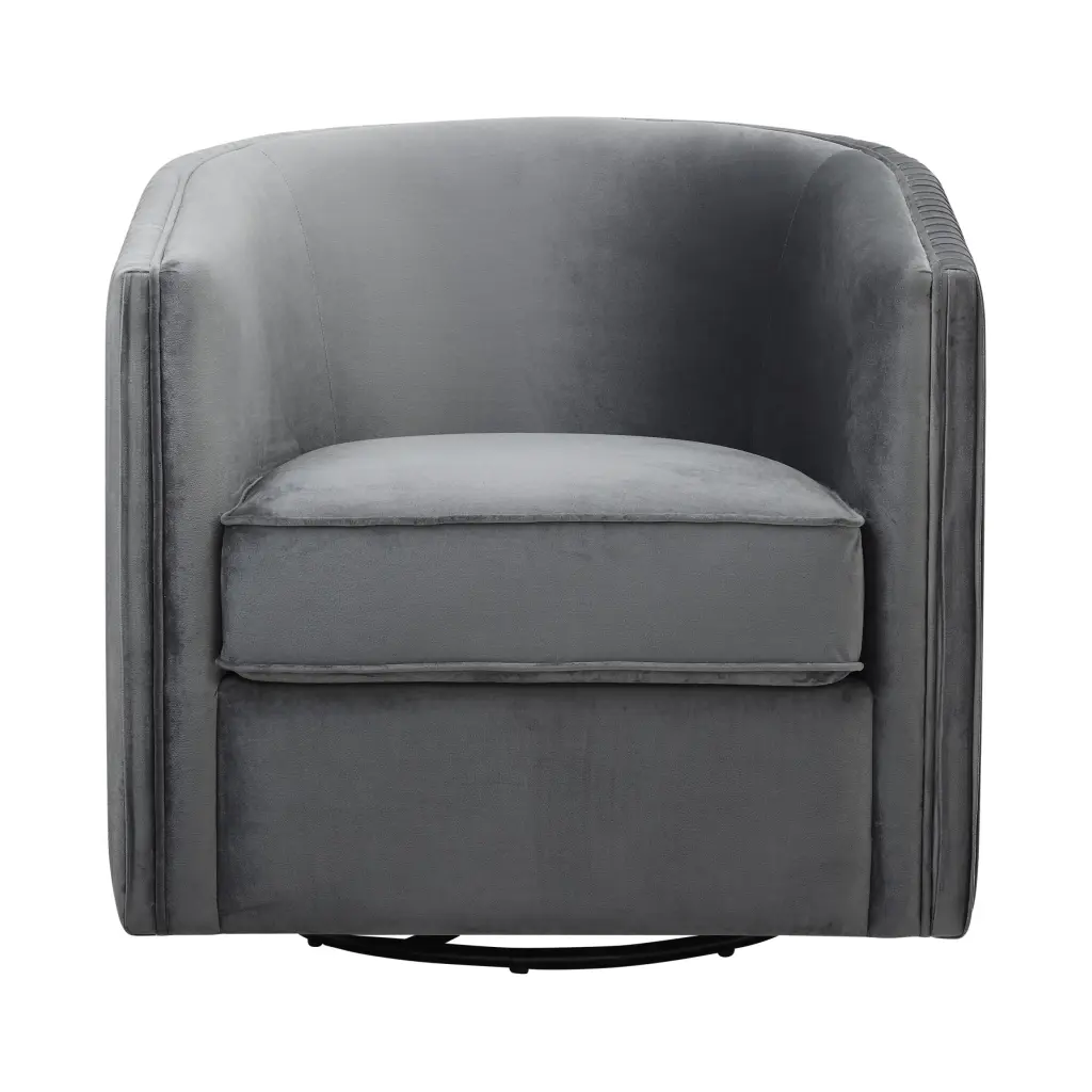 Timeless Living Room Swivel Accent Chair Gray Velvet Upholstery kanepe