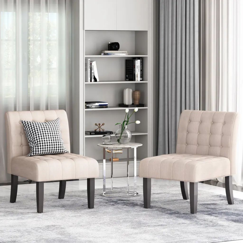 Accent Chair Beige Fabric nh-purenest