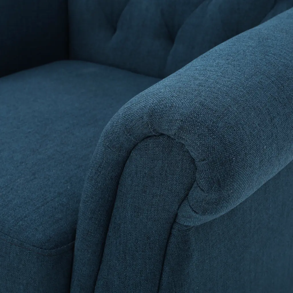 Springfield Tufted Chair Navy Blue Fabric Upholstered Accent Chair nh-purenest
