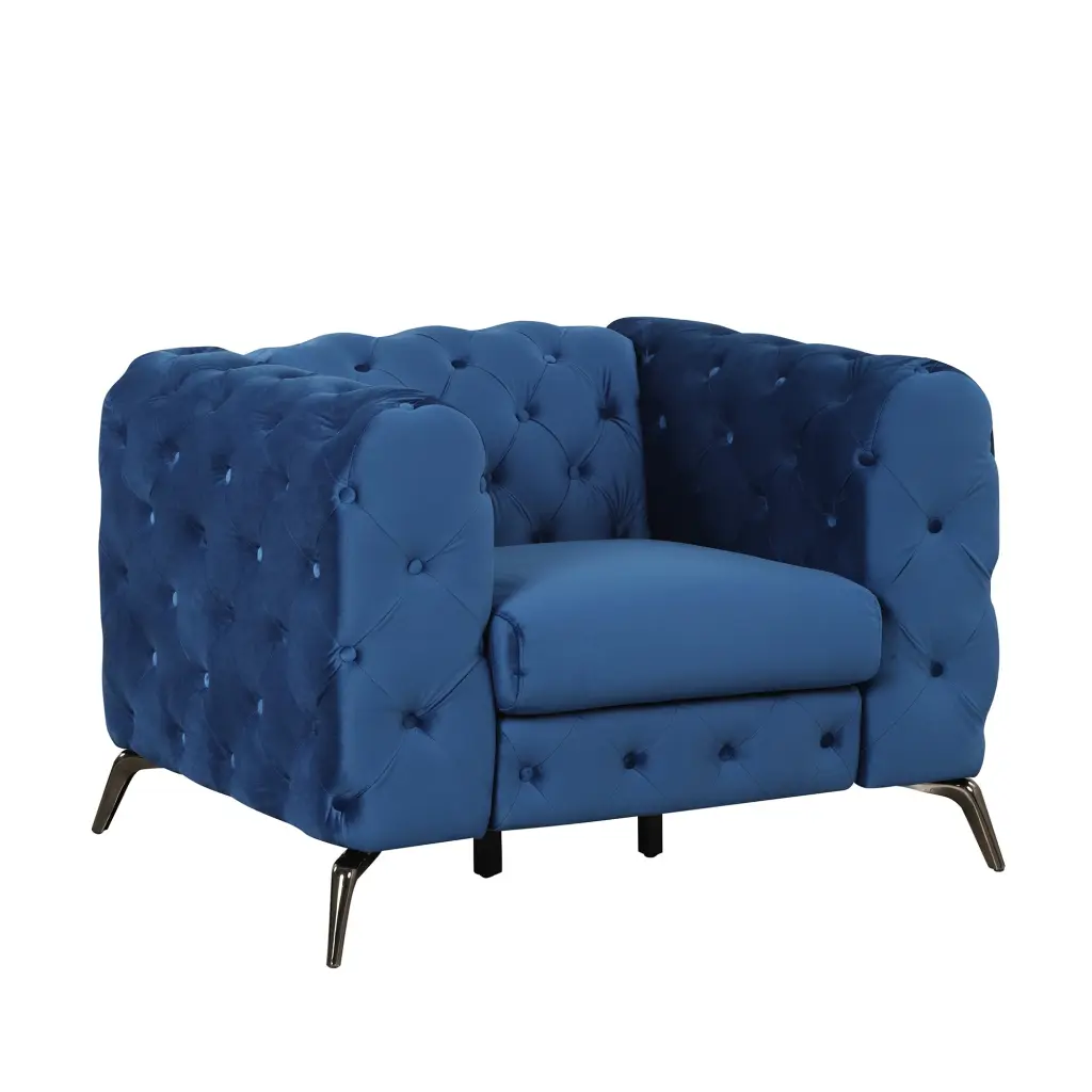 40.5 Inch Velvet Upholstered Accent Sofa Modern Single Sofa Chair Button Tufting oris fur.