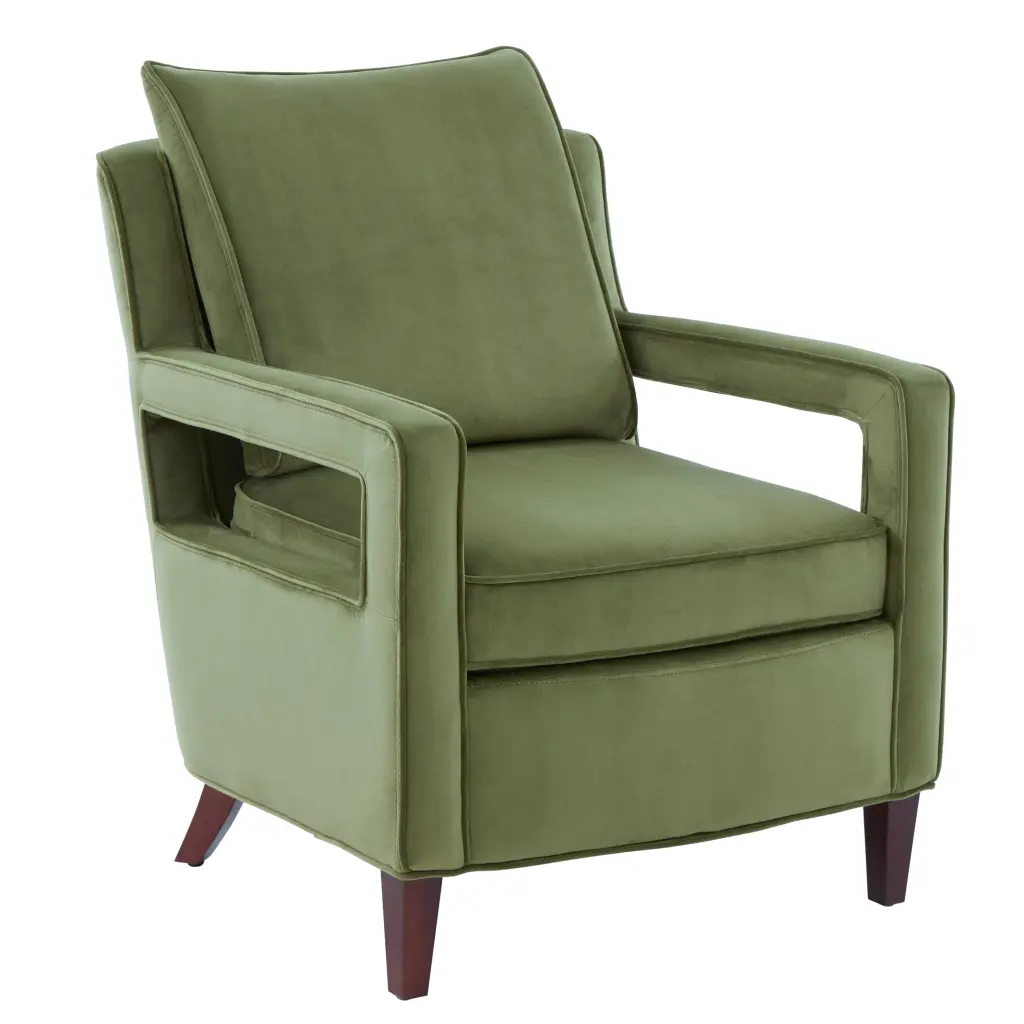 Alina Green Velvet Accent Arm Chair Foam Cushion ridgecrest home