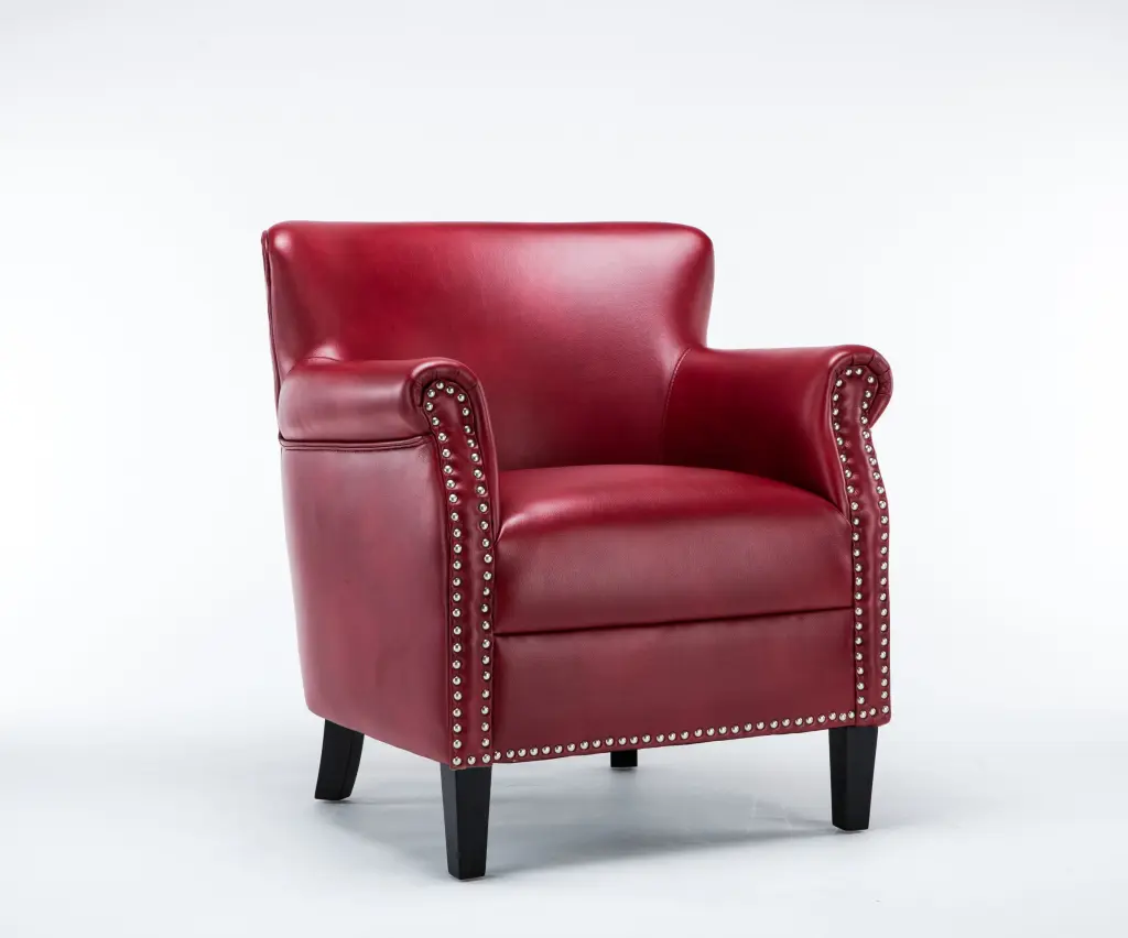 Hadley Red Club Chair Red Foam Polyester Blend Comfortable Seating ridgecrest home
