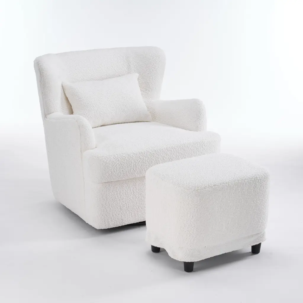 Modern Premium Velvet Swivel Chair 360 Swivel Ease Round Armchair Comfortable Seating rnb