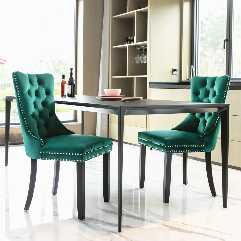 Nikki Gatherion Modern High End Tufted Solid Wood Contemporary Velvet Chair rnb