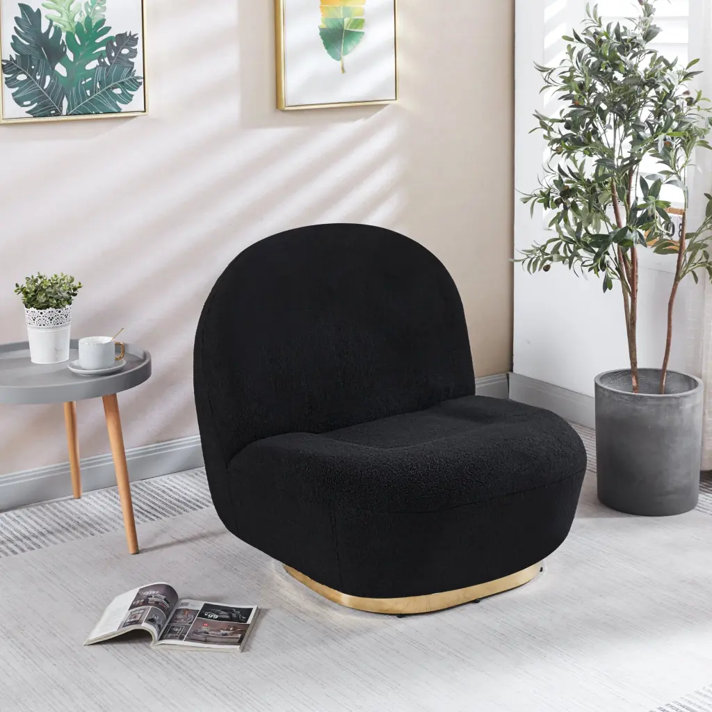 Modern Velvet Swivel Accent Chair Gold Finish Barrel Chair Living Room w1241 artisan furniture