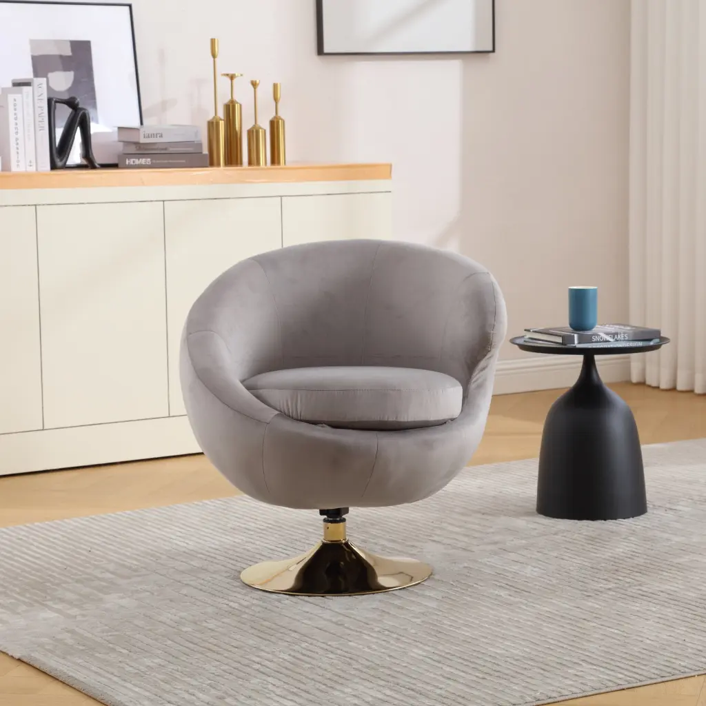 360 Degree Swivel Cuddle Barrel Accent Chairs Round Armchairs Wide Seat w1539 coolmore