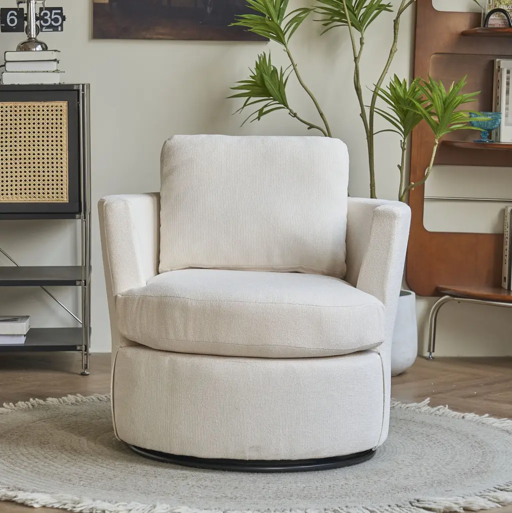 Swivel Barrel Chair Comfy Round Accent Sofa Chair Living Room 36 Inch xr-1361
