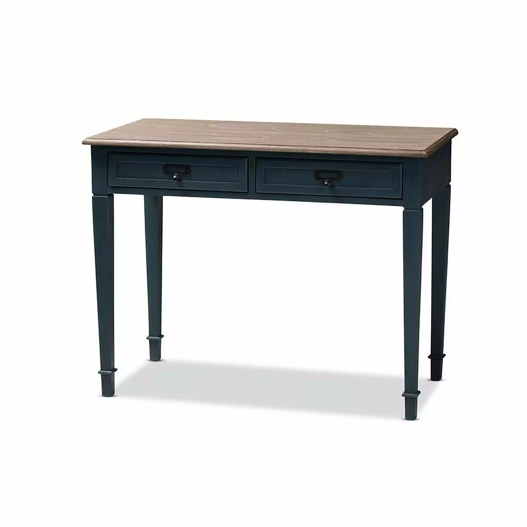 Baxton Studio Dauphine Wood Accent Writing Desk Blue Stylish Home Office Desk