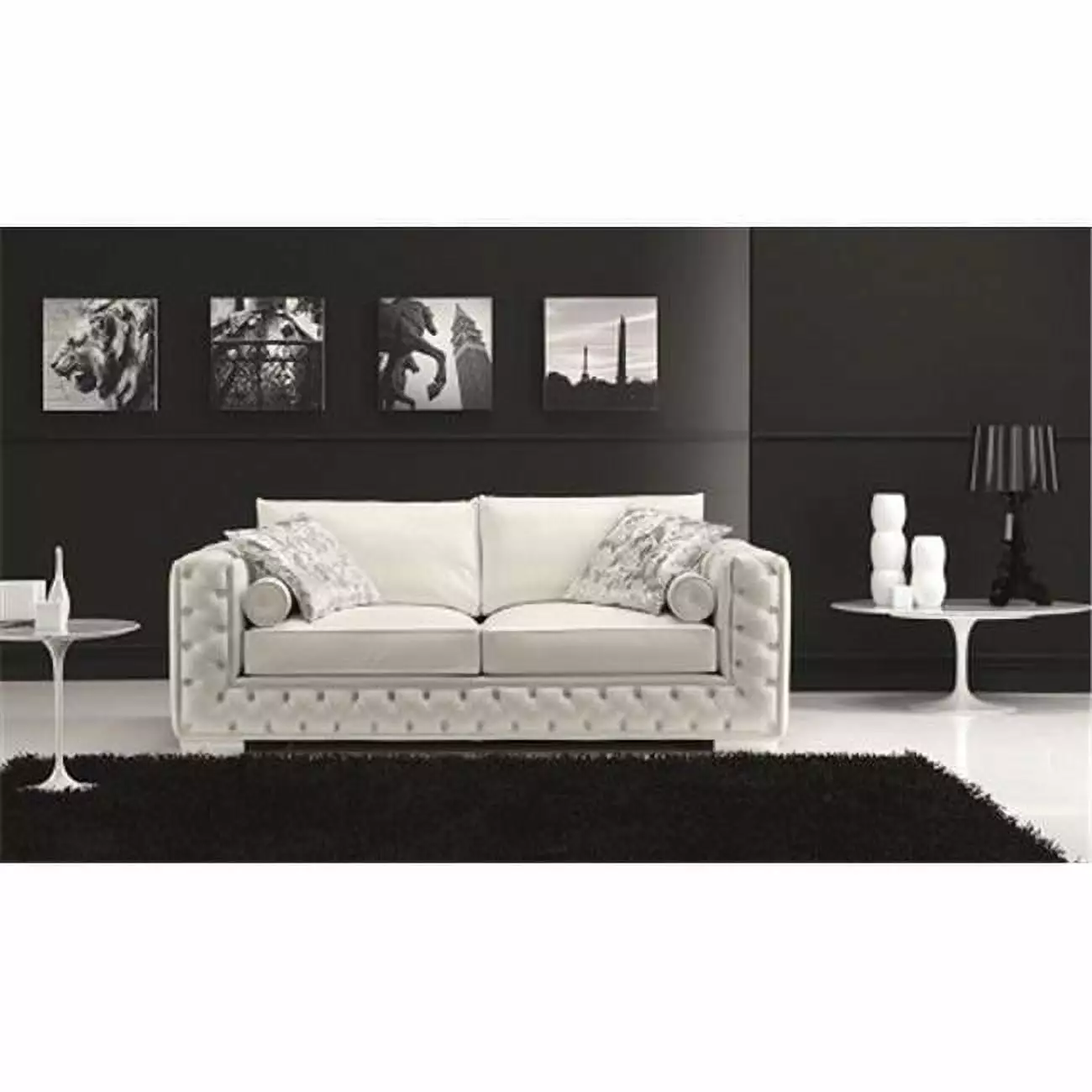 J&M Furniture 18343-S Vanity Sofa White Modern Living Room