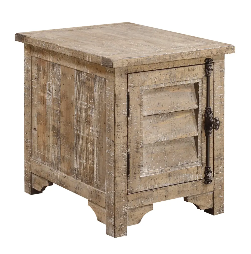 Ludin Taupe Chair Side Table Solid Wood Accent Table wallace - bay