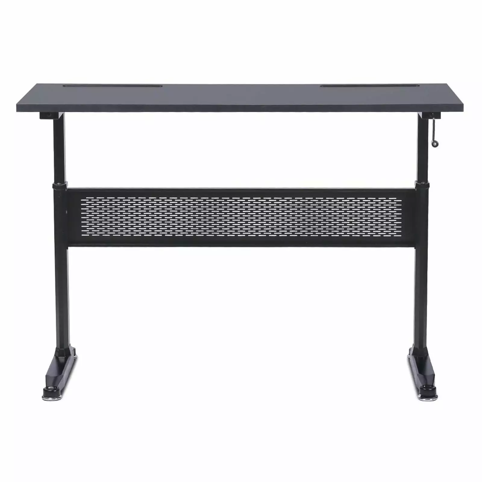 Ergomax Office ABC102BKTT Height Adjustable Crank Desk Black Table Top Modern Workstation