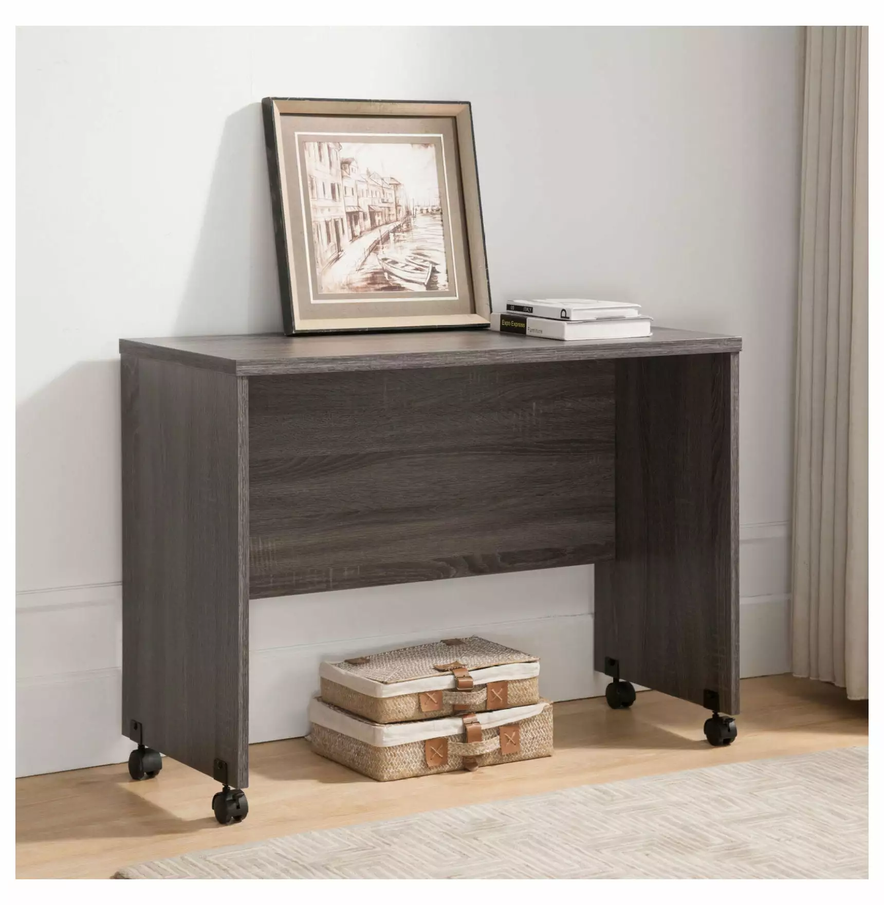 FENG20 Home Office Standing Desk Rolling Wheels Corner Computer Table