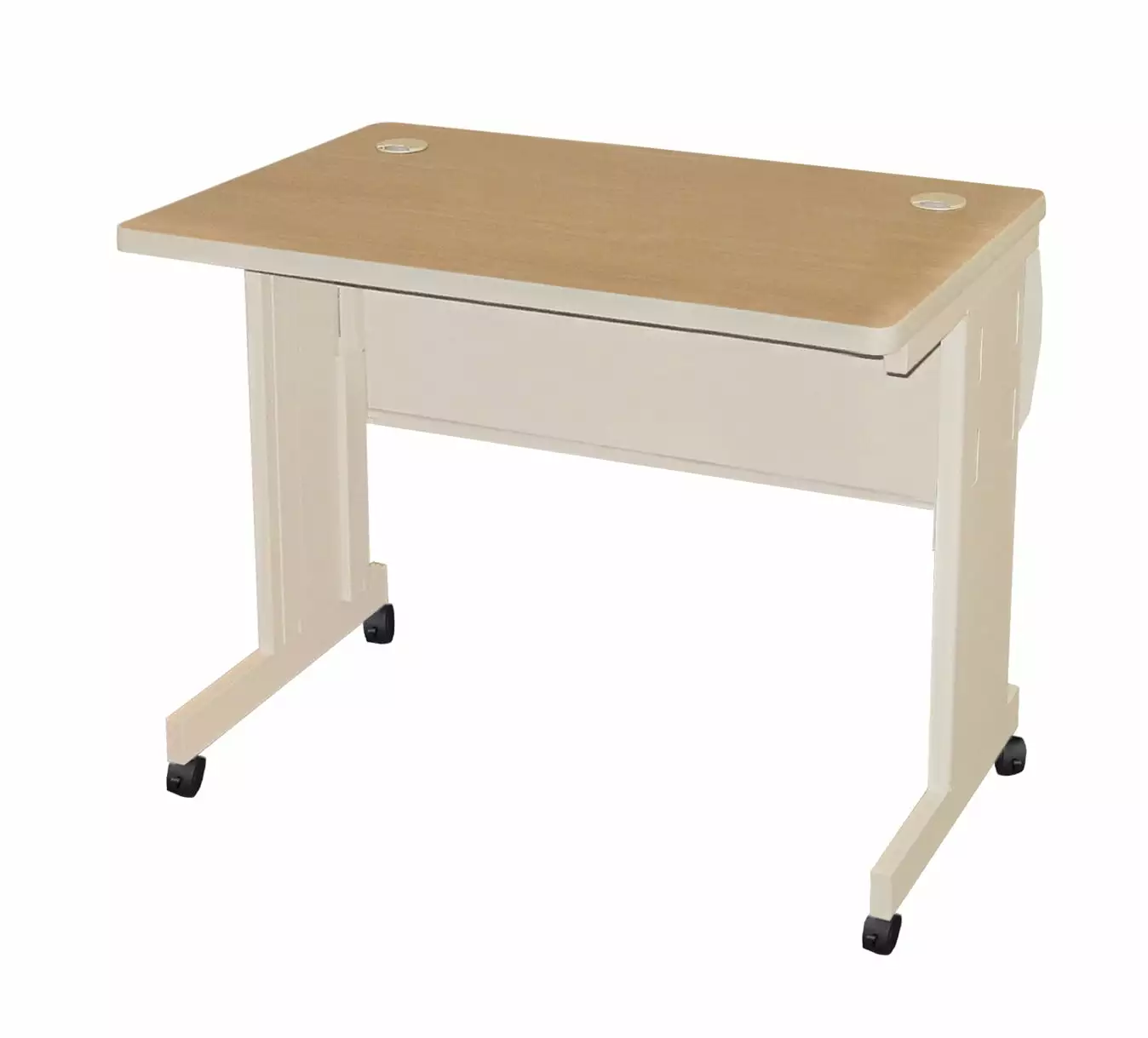 Pronto Adult Rectangle Portable Computer Desk Lockable Adjustable Height - Beige Brown