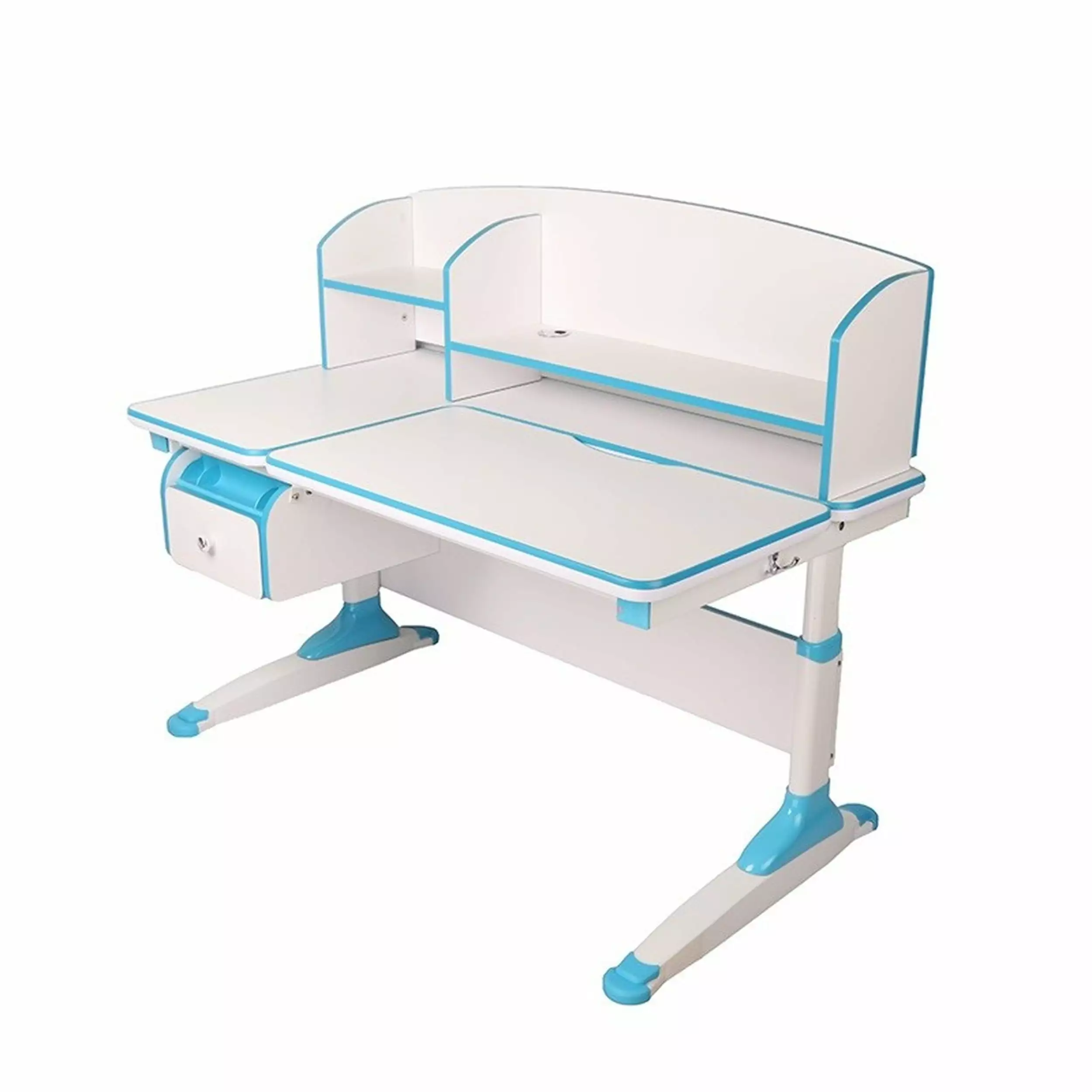 Saim Ergonomic Multi Function Adjustable Kids Study Desk & Hutch Model C Blue Color