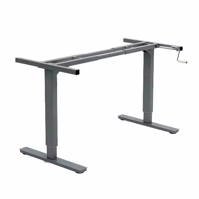 Canary Modern Height Adjustable Crank Desk Grey Minimalist Office Furniture Templeton