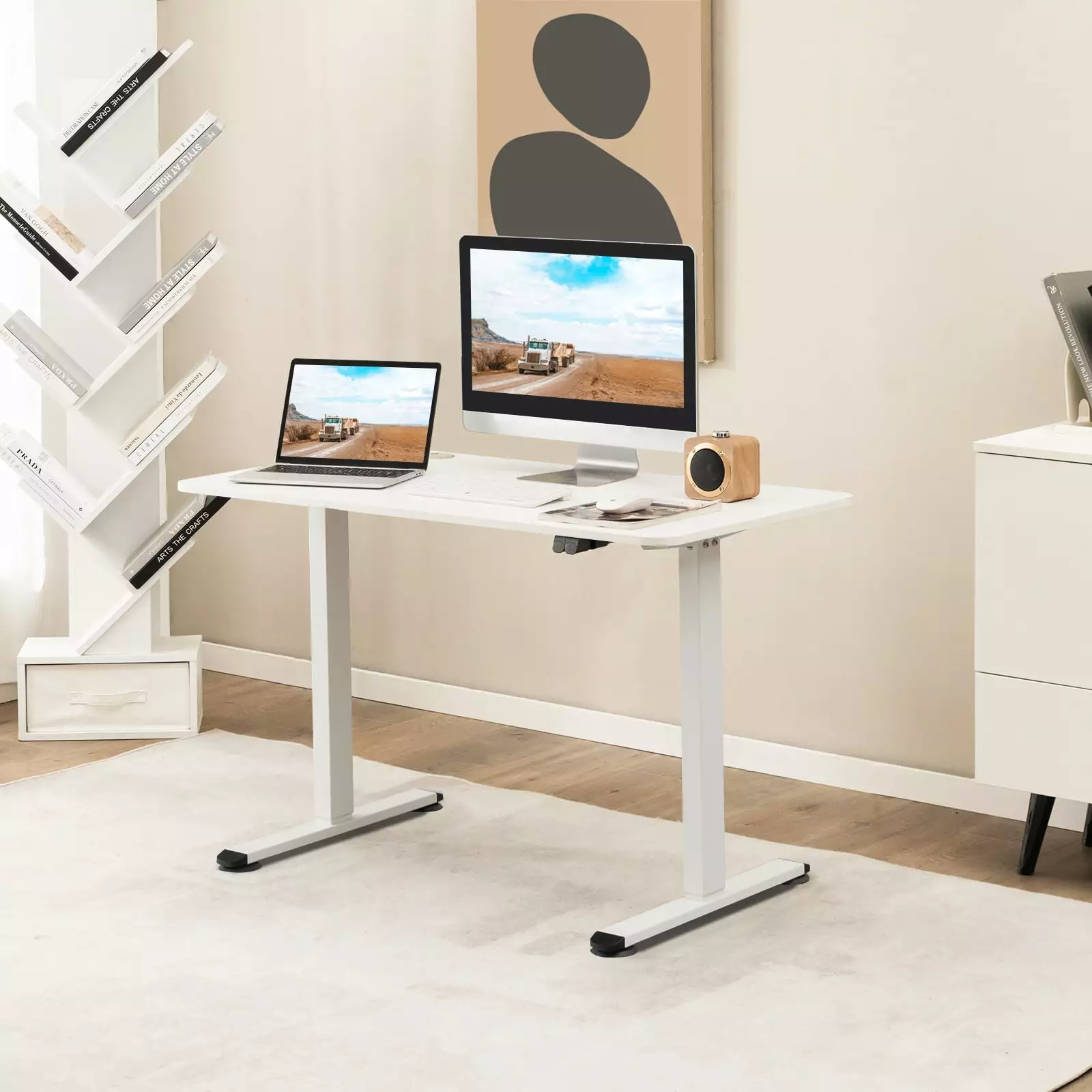 Vicamelia Height Adjustable Standing Desk Study Table Workstation Splice Board Home Office Black