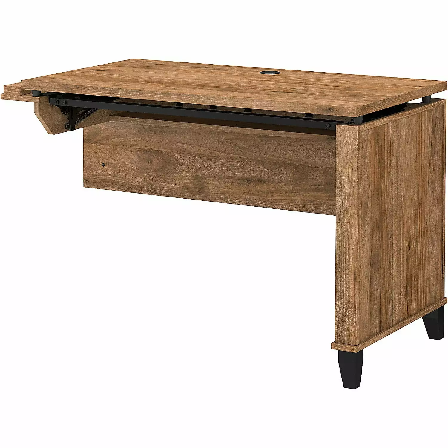 Somerset 42W 3 Position Sit to Stand Return Desk Fresh Walnut - Engineered Wood Adjustable Desk Bush Furniture