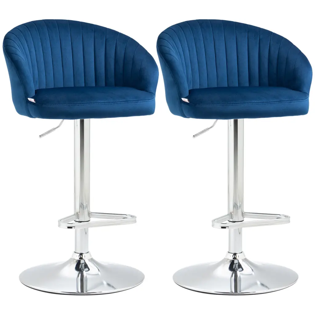 Homcom Adjustable Bar Stools Set 2 Modern Counter Height Barstools Footrest aosom business