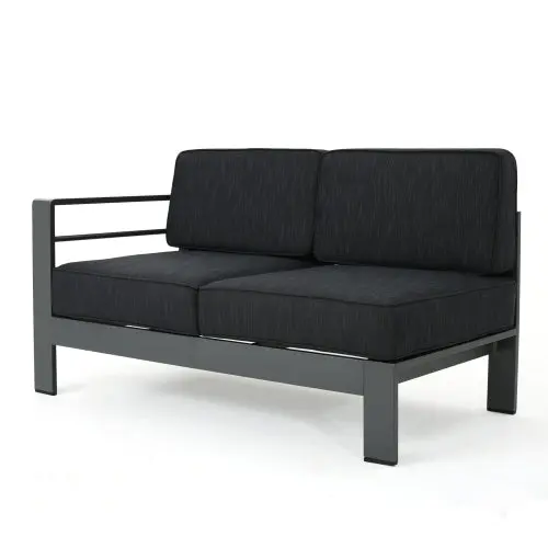 Cape Coral Outdoor Aluminum Sectional Sofa Set Dark Gray nh-an