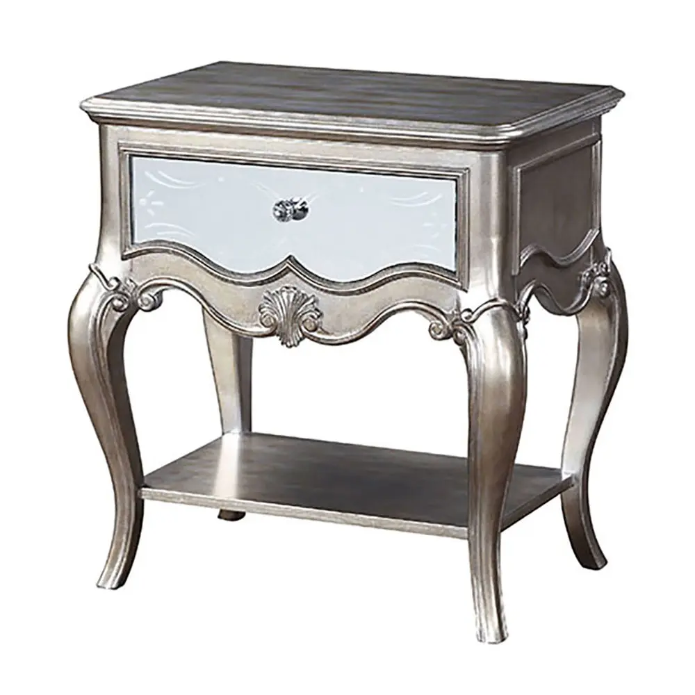 Antique Champagne Nightstand 1 Drawer Champagne 1 Drawer Bedroom furniture max