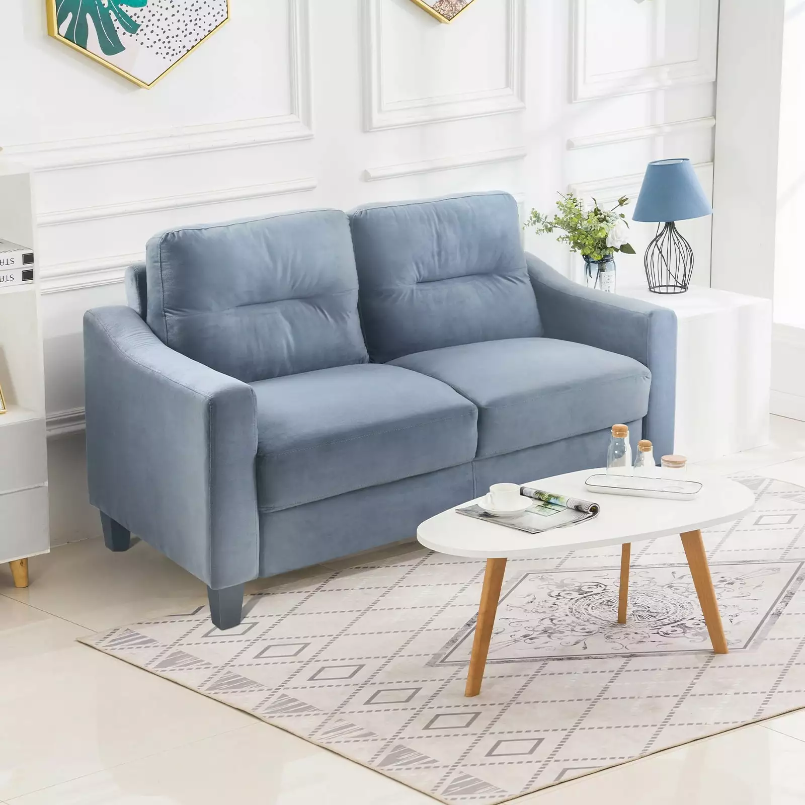Comfortable Sectional Couch Small Spaces Living Room Bedroom or Office Sofa OMCCHK