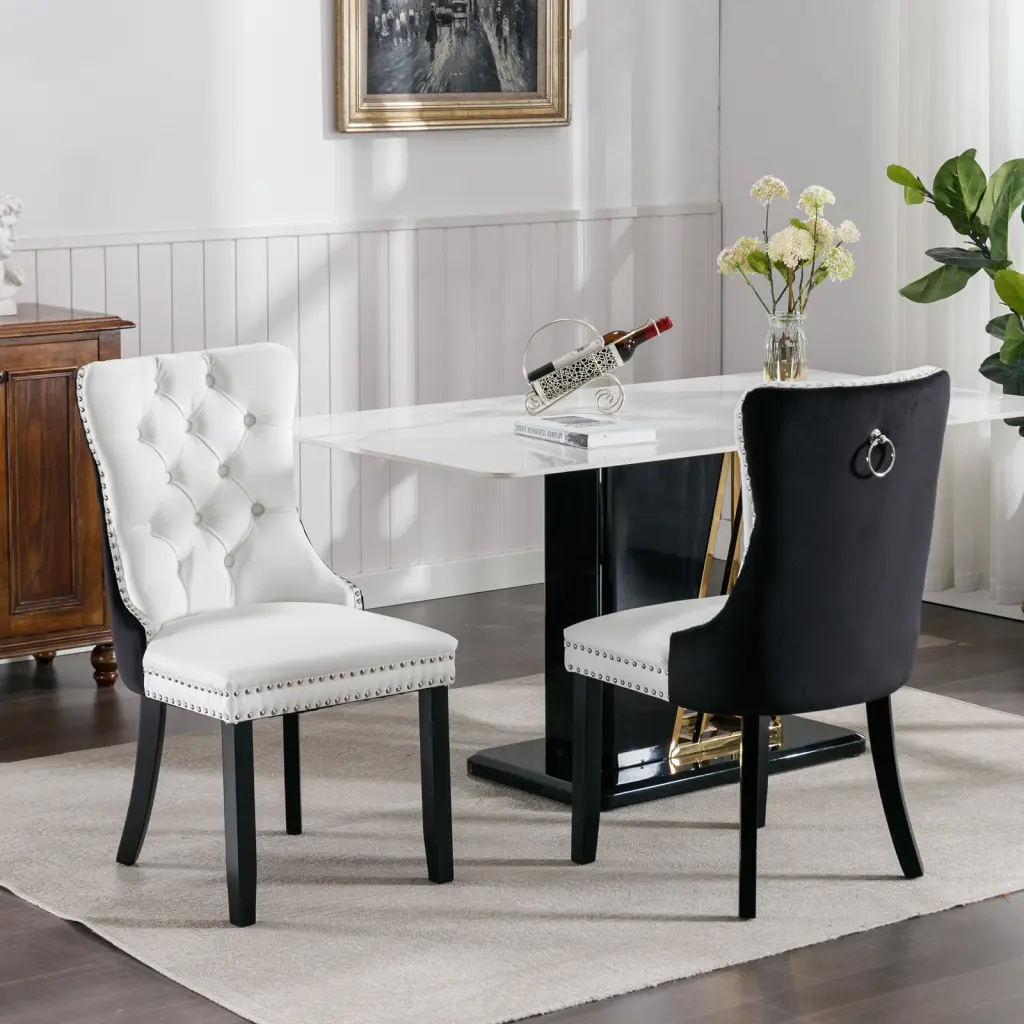 Nikki Gatherion Modern High End Tufted Solid Wood Contemporary PU Armchair a-a furniture