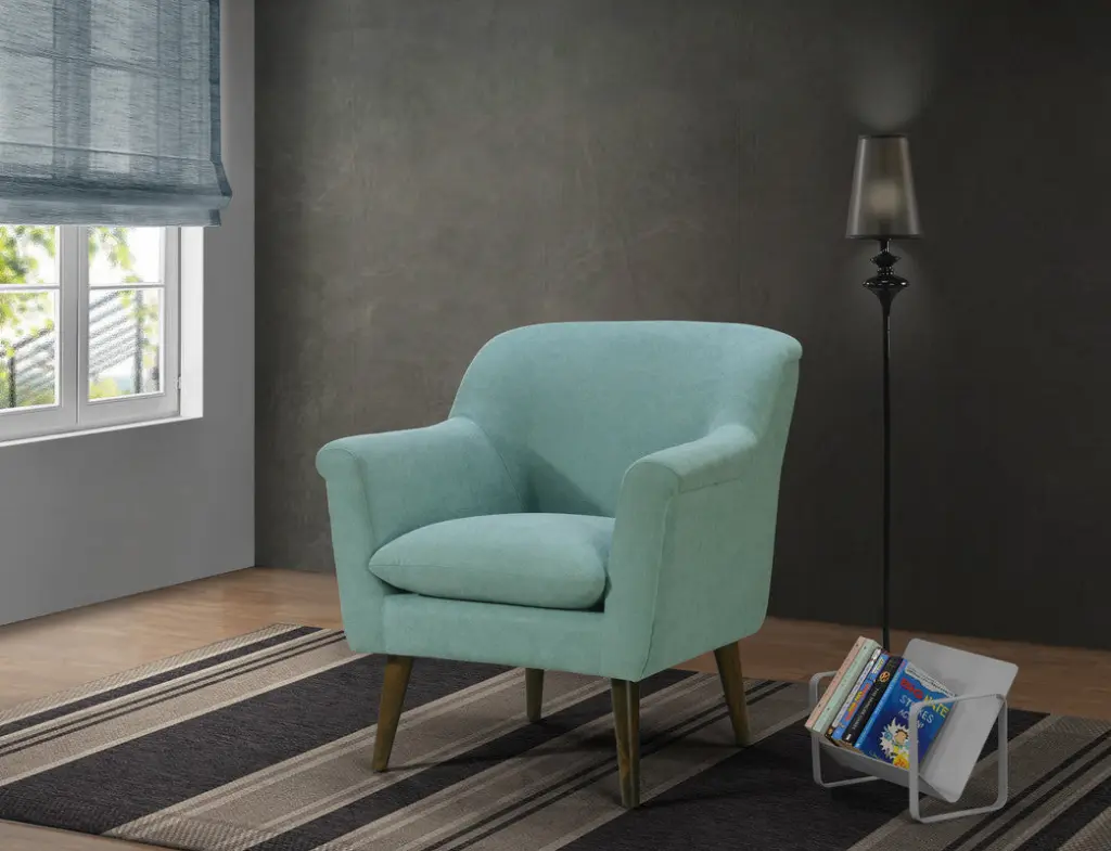 Shelby 31.5 Inch Aquamarine Teal Woven Fabric Oversized Armchair lilola home