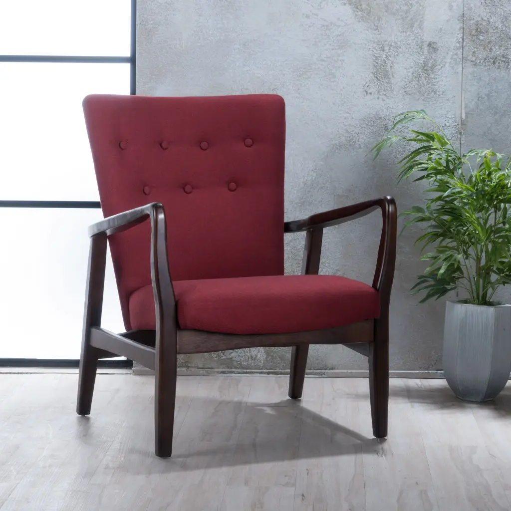 Arm Chair Brick Red Fabric - Comfortable Seating Living Room nh-cozy home