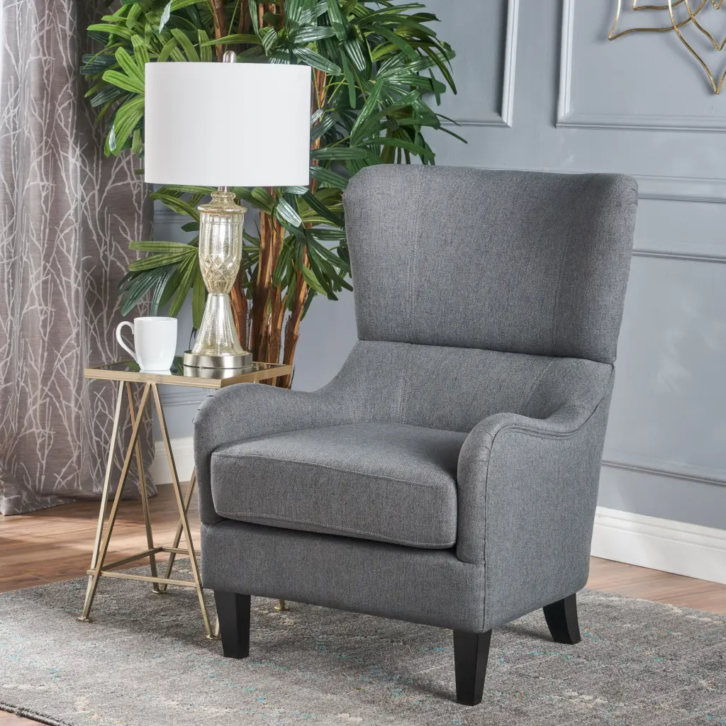 Modern Upholstered Armchair Solid Leg Leisure Single Sofa Chair Living Room nh-mirod
