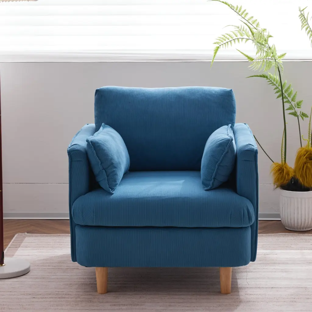 29.5 Inch Modern Fabric Decorative Chair Armchair Upholstered Reading Chair w2113