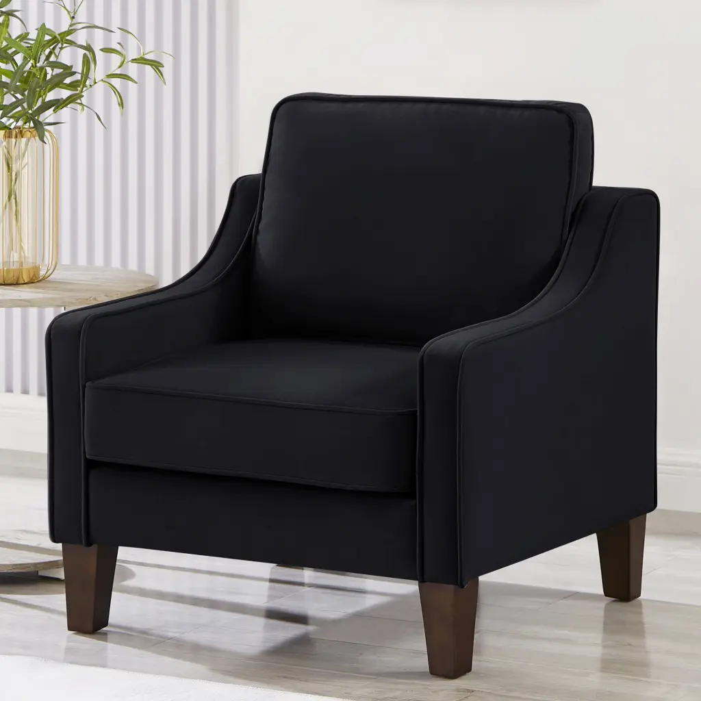 Modern Armchair Living Room Single Seat Sofa Chair Wooden Legs wm home furniture