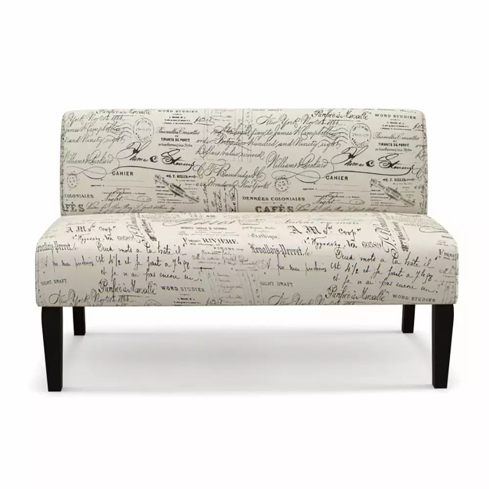 Kepooman Modern Recliner Sofa - Armless Upholstered Small Sofa Bedroom, Living Room, Apartment Beige/Multicolor