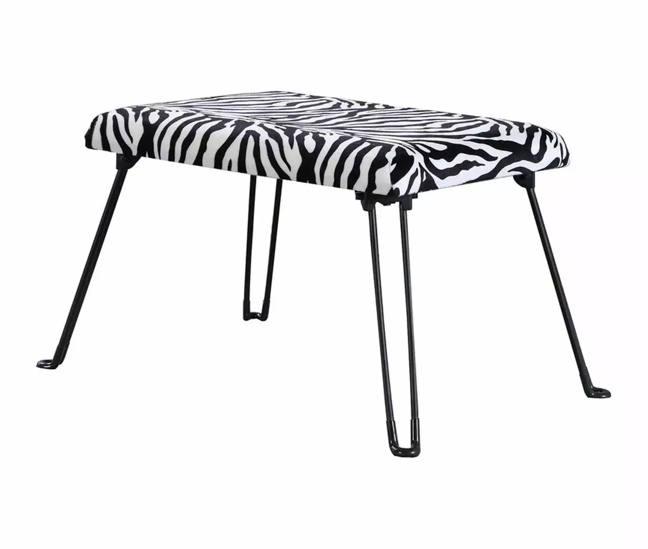 17 Tall Backless Accent Seat Foldable Legs Zebra Wobythan